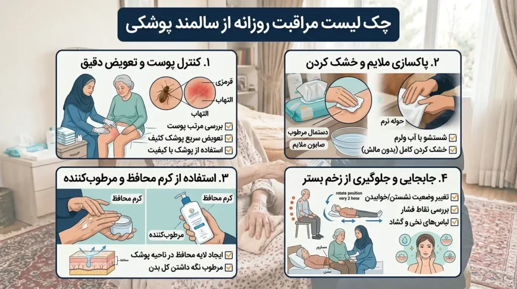 چک لیست مراقبت از پوست سالمند پوشکی