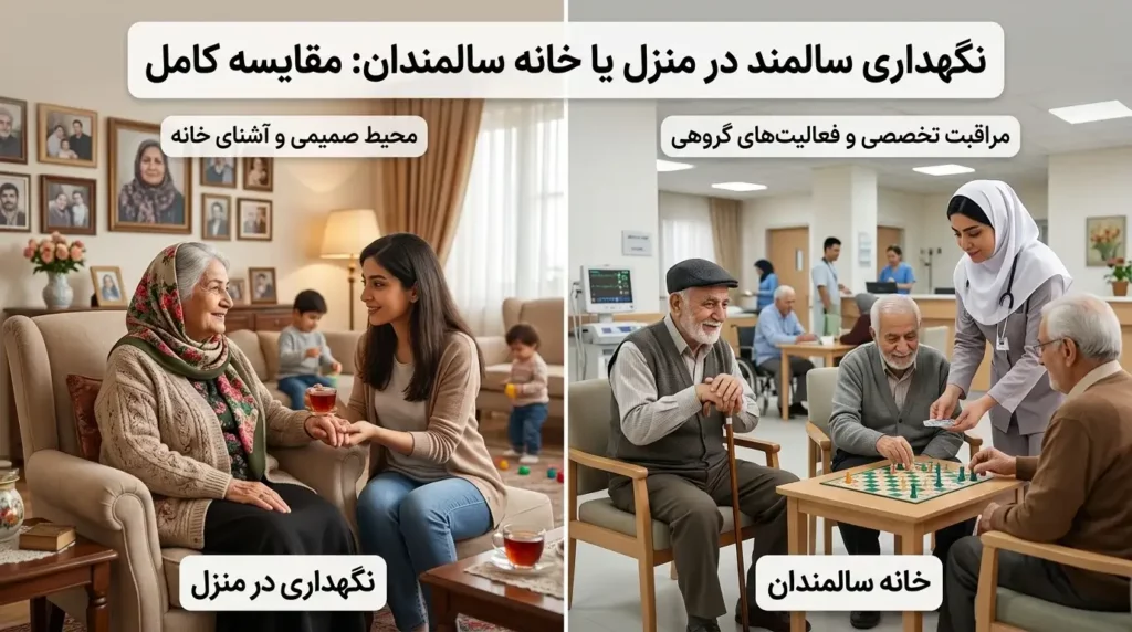 نگهداری سالمند در منزل یا خانه سالمندان؟ کدام بهتر است؟ نگهداری سالمند در منزل یا خانه سالمندان؟ کدام بهتر است؟