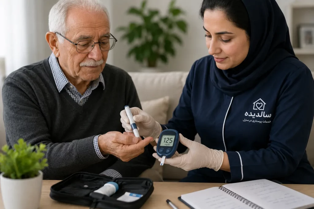 اندازه گیری قند خون سالمند دیابتی